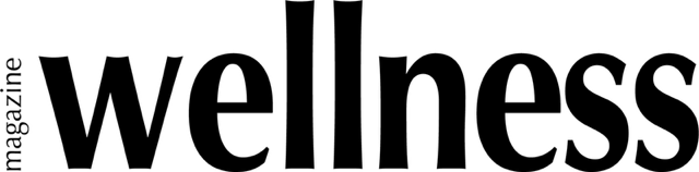 Black text 'wellness magazine' on a white background